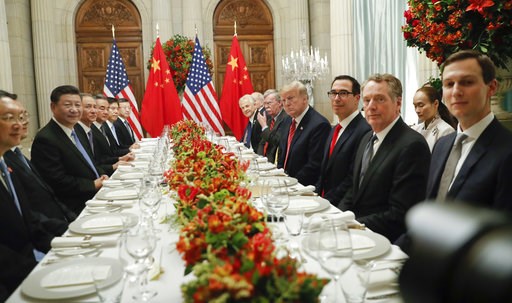 (AP Photo/Pablo Martinez Monsivais). President Donald Trump with China's President Xi Jinping and members of their official delegations during their bilateral meeting at the G20 Summit, Saturday, Dec. 1, 2018 in Buenos Aires, Argentina. (AP Photo/Pablo Martinez Monsivais). President Donald Trump with China's President Xi Jinping and members of their official delegations during their bilateral meeting at the G20 Summit, Saturday, Dec. 1, 2018 in Buenos Aires, Argentina.