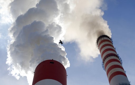 (AP Photo/Darko Vojinovic). In this photo taken Wednesday, Oct. 3, 2018, a bird flies past as smoke emits from the chimneys of Serbia's main coal-fired power station near Kostolac, Serbia. The COP 24 UN Climate Change Conference is taking place in Kato... (AP Photo/Darko Vojinovic). In this photo taken Wednesday, Oct. 3, 2018, a bird flies past as smoke emits from the chimneys of Serbia's main coal-fired power station near Kostolac, Serbia. The COP 24 UN Climate Change Conference is taking place in Kato...