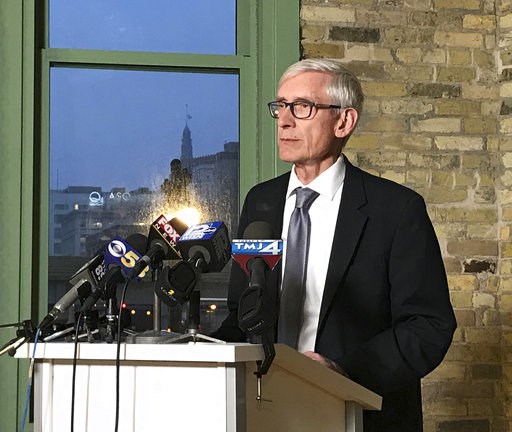 (Meg Jones/Milwaukee Journal-Sentinel via AP). Wisconsin Gov.-elect Tony Evers speaks at the Ward 4 building in Milwaukee on Sunday, Dec. 2, 2018. Democrats in Wisconsin girded for a fight and encouraged voters to speak out as Republicans prepared to m... (Meg Jones/Milwaukee Journal-Sentinel via AP). Wisconsin Gov.-elect Tony Evers speaks at the Ward 4 building in Milwaukee on Sunday, Dec. 2, 2018. Democrats in Wisconsin girded for a fight and encouraged voters to speak out as Republicans prepared to m...