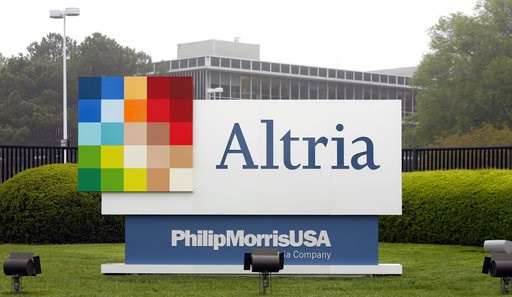(AP Photo/Steve Helber, File). FILE - This April 23, 2008, file photo, shows the Altria Group Inc. corporate headquarters in Richmond, Va. The potential entry of one of the world’s largest tobacco companies into the marijuana business is sending the sh...
