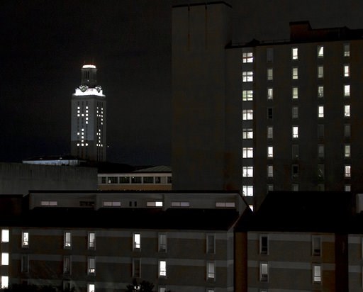 (Nick Wagner/Austin American-Statesman via AP). The University of Texas at Austin tower is lit "41" in honor of former President George H.W. Bush on Wednesday, Dec. 5, 2018, in Austin, Texas. The nation bid goodbye to Bush with high praise, cannon salu... (Nick Wagner/Austin American-Statesman via AP). The University of Texas at Austin tower is lit "41" in honor of former President George H.W. Bush on Wednesday, Dec. 5, 2018, in Austin, Texas. The nation bid goodbye to Bush with high praise, cannon salu...