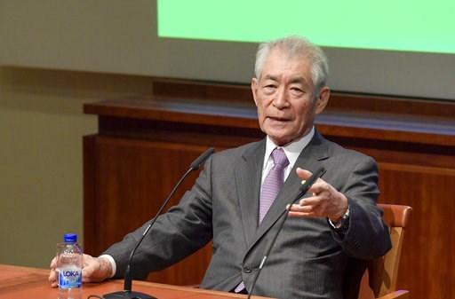 (Janerik Henriksson/TT via AP). The 2018 Nobel laureates in Physiology or Medicine Tasuko Honjo attends a press conference with James P. Allison at the Karolinska Institutet, Stockholm, Sweden, Thursday Dec. 6, 2018. (Janerik Henriksson/TT via AP). The 2018 Nobel laureates in Physiology or Medicine Tasuko Honjo attends a press conference with James P. Allison at the Karolinska Institutet, Stockholm, Sweden, Thursday Dec. 6, 2018.