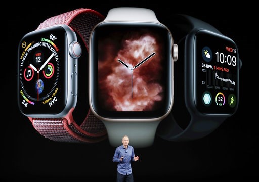 (AP Photo/Marcio Jose Sanchez, File). FILE - In this Sept. 12, 2018, file photo, Jeff Williams, Apple's chief operating officer, speaks about the Apple Watch Series 4 at the Steve Jobs Theater during an event to announce new Apple products in Cupertino...