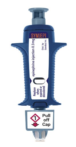 (Sandoz Inc. via AP). This image provided by Sandoz Inc. shows a new epinephrine injector by Sandoz, Inc. Amid persistent shortages of EpiPens and other emergency autoinjectors that treat life-threatening allergic reactions, generic drugmaker Sandoz ...
