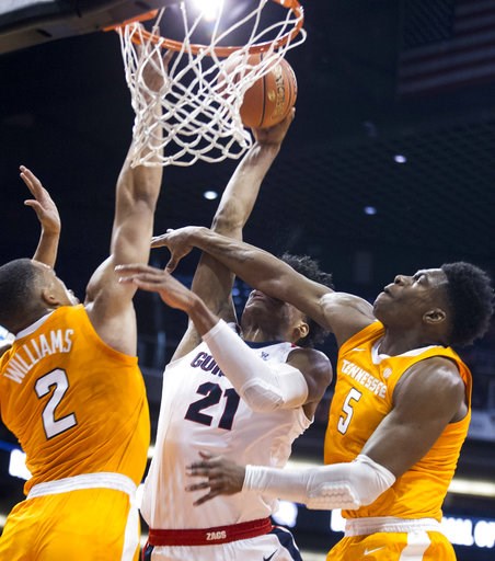 Schofield's 3 lifts No. 7 Tennessee over No. 1 Gonzaga 76-73