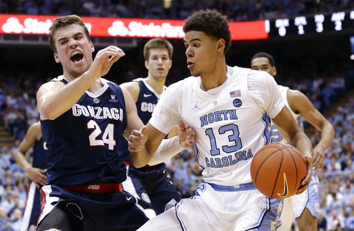 No. 12 North Carolina beats No. 4 Gonzaga 103-90
