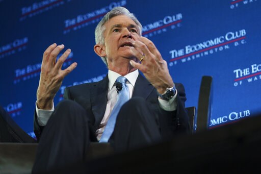 (AP Photo/Carolyn Kaster). Federal Reserve Board Chair Jerome Powell speaks during the Economic Club of Washington luncheon, in Washington, Thursday, Jan.10, 2019. (AP Photo/Carolyn Kaster). Federal Reserve Board Chair Jerome Powell speaks during the Economic Club of Washington luncheon, in Washington, Thursday, Jan.10, 2019.