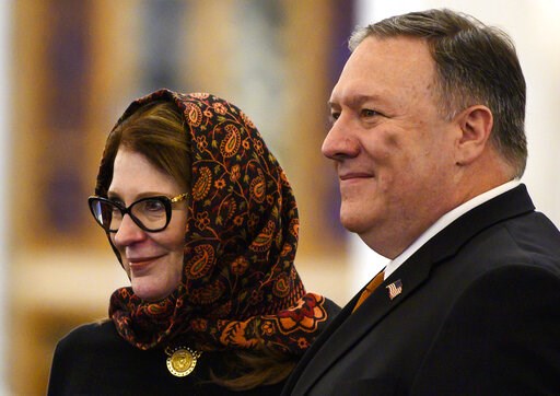 (Andrew Caballero-Reynolds/Pool Photo via AP). Secretary of State Mike Pompeo and his wife Susan pose for a photo as they tour the newly inaugurated Cathedral of the Nativity Christ, in Egypt's New Administrative Capital, east of Cairo, Thursday, Jan.... (Andrew Caballero-Reynolds/Pool Photo via AP). Secretary of State Mike Pompeo and his wife Susan pose for a photo as they tour the newly inaugurated Cathedral of the Nativity Christ, in Egypt's New Administrative Capital, east of Cairo, Thursday, Jan....