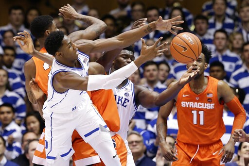 Syracuse upsets No. 1 Duke 95-91 in OT after Jones' injury
