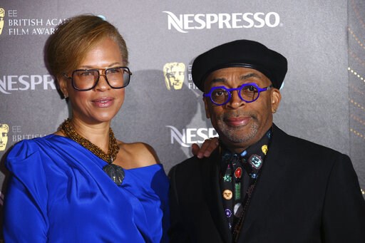 (Photo by Joel C Ryan/Invision/AP). Director Spike Lee, right, and producer Tonya Lewis Lee pose for photographers upon arrival at the BAFTA Nominees Party in London, Saturday, Feb. 9, 2019. (Photo by Joel C Ryan/Invision/AP). Director Spike Lee, right, and producer Tonya Lewis Lee pose for photographers upon arrival at the BAFTA Nominees Party in London, Saturday, Feb. 9, 2019.