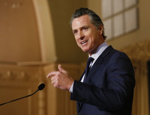 (AP Photo/Rich Pedroncelli, File). FILE - In this Jan. 17, 2019 file photo, Gov. Gavin Newsom speaks at the California Legislative Black Caucus Martin Luther King Jr., Breakfast, in Sacramento, Calif. Newsom is withdrawing several hundred National Guar... (AP Photo/Rich Pedroncelli, File). FILE - In this Jan. 17, 2019 file photo, Gov. Gavin Newsom speaks at the California Legislative Black Caucus Martin Luther King Jr., Breakfast, in Sacramento, Calif. Newsom is withdrawing several hundred National Guar...