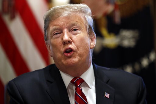 (AP Photo/ Evan Vucci). President Donald Trump speaks during a cabinet meeting at the White House, Tuesday, Feb. 12, 2019, in Washington. (AP Photo/ Evan Vucci). President Donald Trump speaks during a cabinet meeting at the White House, Tuesday, Feb. 12, 2019, in Washington.