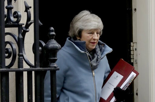 (AP Photo/Matt Dunham). British Prime Minister Theresa May leaves 10 Downing Street in London, to attend Prime Minister's Questions at the Houses of Parliament, Wednesday, Feb. 13, 2019. (AP Photo/Matt Dunham). British Prime Minister Theresa May leaves 10 Downing Street in London, to attend Prime Minister's Questions at the Houses of Parliament, Wednesday, Feb. 13, 2019.