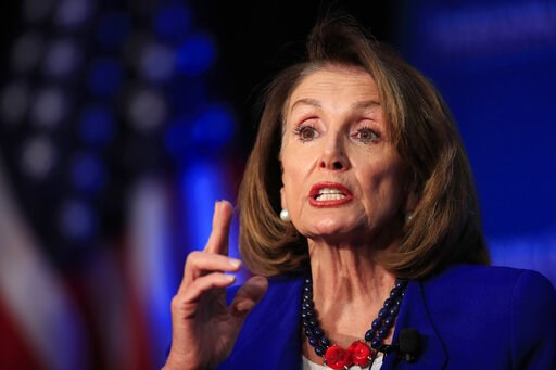 (AP Photo/Manuel Balce Ceneta). House Speaker Nancy Pelosi of Calif., speaks at an Economic Club of Washington luncheon gathering in Washington, Friday, March 8, 2019. (AP Photo/Manuel Balce Ceneta). House Speaker Nancy Pelosi of Calif., speaks at an Economic Club of Washington luncheon gathering in Washington, Friday, March 8, 2019.