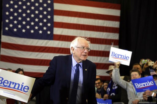 (AP Photo/Steven Senne). In this March 10, 2019, photo, 2020 Democratic presidential candidate Sen. Bernie Sanders, I-Vt., arrives to speak in Concord, N.H. South Carolina gave Sanders the cold shoulder in 2016. Four years and several visits later, San... (AP Photo/Steven Senne). In this March 10, 2019, photo, 2020 Democratic presidential candidate Sen. Bernie Sanders, I-Vt., arrives to speak in Concord, N.H. South Carolina gave Sanders the cold shoulder in 2016. Four years and several visits later, San...