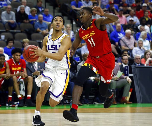 Waters' drive beats Maryland 69-67, sends LSU to Sweet 16