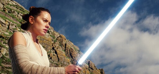 (Lucasfilm via AP). This image released by Lucasfilm shows Daisy Ridley as Rey in "Star Wars: The Last Jedi." The Skywalker saga may be coming to an end this December as the latest Star Wars trilogy finishes, but 8 months out from its release fans stil...