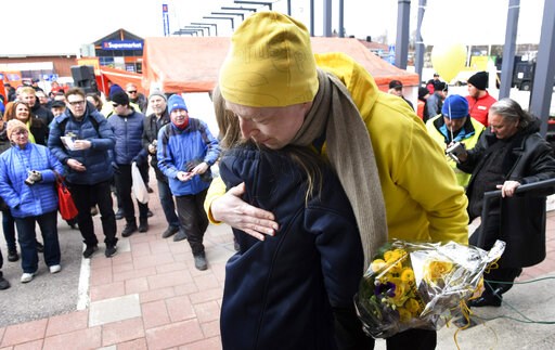 (Heikki Saukkomaa/Lehtikuva via AP). Chairman of the Finns Party Jussi Halla-aho, front right, campaigns for the Finnish parliamentary elections in Tuusula, Finland, Saturday, April 13, 2019, a day ahead of the elections. (Heikki Saukkomaa/Lehtikuva via AP). Chairman of the Finns Party Jussi Halla-aho, front right, campaigns for the Finnish parliamentary elections in Tuusula, Finland, Saturday, April 13, 2019, a day ahead of the elections.