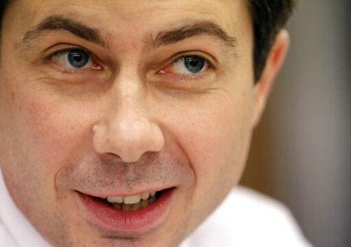 (AP Photo/Nam Y. Huh, File). FILE - In this Jan. 10, 2019, file photo, Mayor Pete Buttigieg talks with an Associated Press reporter at Farmers Market in South Bend, Ind. Buttigieg is expected to make his Democratic run for president official during a r... (AP Photo/Nam Y. Huh, File). FILE - In this Jan. 10, 2019, file photo, Mayor Pete Buttigieg talks with an Associated Press reporter at Farmers Market in South Bend, Ind. Buttigieg is expected to make his Democratic run for president official during a r...