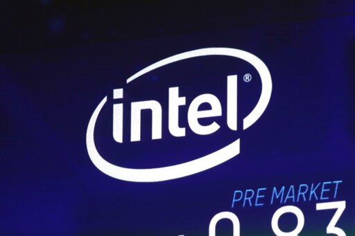 (AP Photo/Richard Drew, File). FILE - In this Oct. 3, 2018, file photo the Intel logo appears on a screen at the Nasdaq MarketSite, in New York's Times Square. Intel has revealed another hardware security flaw that could affects millions of machines ar... (AP Photo/Richard Drew, File). FILE - In this Oct. 3, 2018, file photo the Intel logo appears on a screen at the Nasdaq MarketSite, in New York's Times Square. Intel has revealed another hardware security flaw that could affects millions of machines ar...