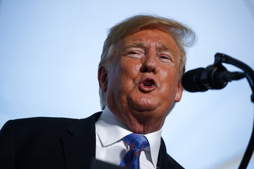 (AP Photo/Evan Vucci). President Donald Trump speaks during an event on energy infrastructure at the Cameron LNG export facility, Tuesday, May 14, 2019, in Hackberry, La. (AP Photo/Evan Vucci). President Donald Trump speaks during an event on energy infrastructure at the Cameron LNG export facility, Tuesday, May 14, 2019, in Hackberry, La.
