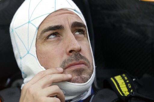 (AP Photo/Darron Cummings). Fernando Alonso, of Spain, sits in his car during practice for the Indianapolis 500 IndyCar auto race at Indianapolis Motor Speedway, Tuesday, May 14, 2019 in Indianapolis. (AP Photo/Darron Cummings). Fernando Alonso, of Spain, sits in his car during practice for the Indianapolis 500 IndyCar auto race at Indianapolis Motor Speedway, Tuesday, May 14, 2019 in Indianapolis.