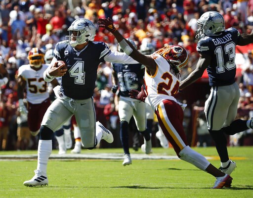 Dak double: Cowboys' Prescott beats Redskins with legs, arm