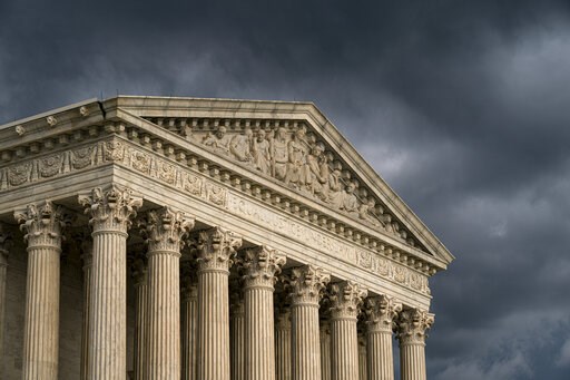 (AP Photo/J. Scott Applewhite, File). FILE - In this June 20, 2019, file photo, the Supreme Court in Washington. The Supreme Court is set to hear arguments in two of the term’s most closely watched cases over whether federal civil rights law protects L...