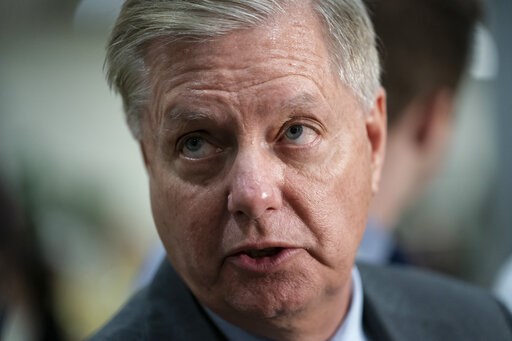 (AP Photo/J. Scott Applewhite, File). FILE - In this Sept. 25, 2019, file photo, Senate Judiciary Committee Chairman Lindsey Graham, R-S.C., takes questions from reporters at the Capitol in Washington. Congressional Republicans have spent most of the p...