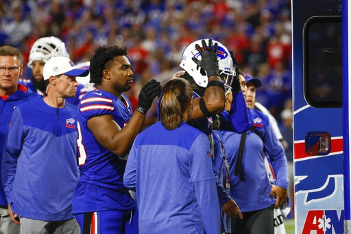 Diggs scores 3 TDs for Bills in 41-7 rout of Titans